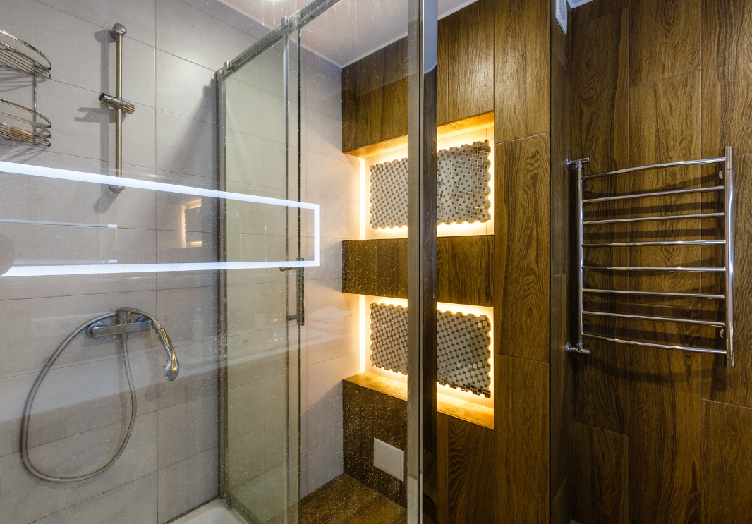 After: Luxurious bathroom remodel with modern fixtures and design